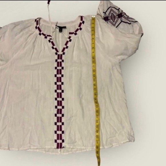 Lane Bryant Classic Split-Neck Embroidered Peasant Blouse Size 20 - Picture 12 of 12